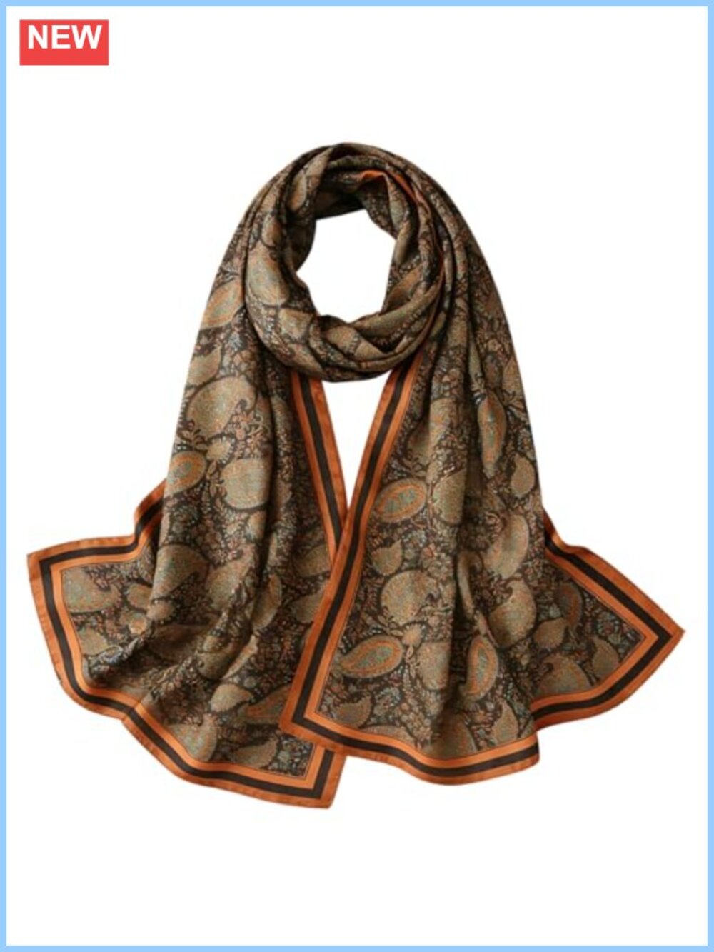 100% Polyester Satin Silk Women's Long Lightweight Scarf & Shawl